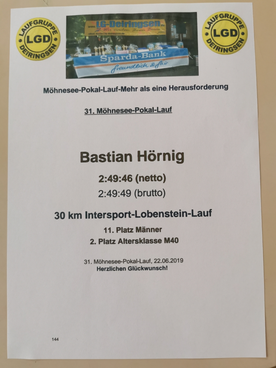 Möhnesee Pokal-lauf 22.06.2019 
