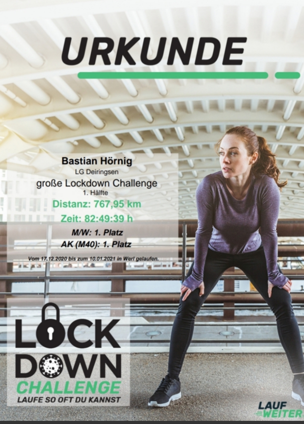 Die große Lockdown-Challenge laufe so viel und so oft du kannst oder magst.