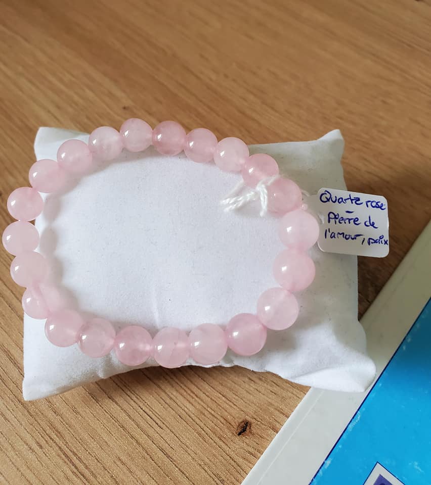 Bracelet pierre Quartz Rose lithothérapie femme Budget Beauté