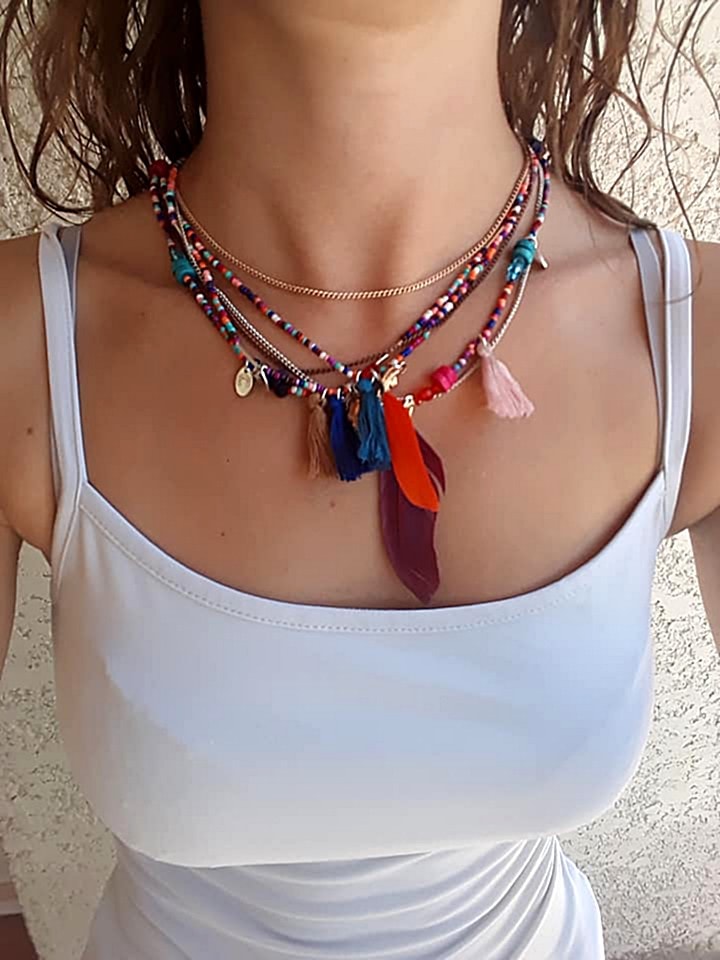 Collier Multirang Collier Femme Tendance Collier Fantaisie