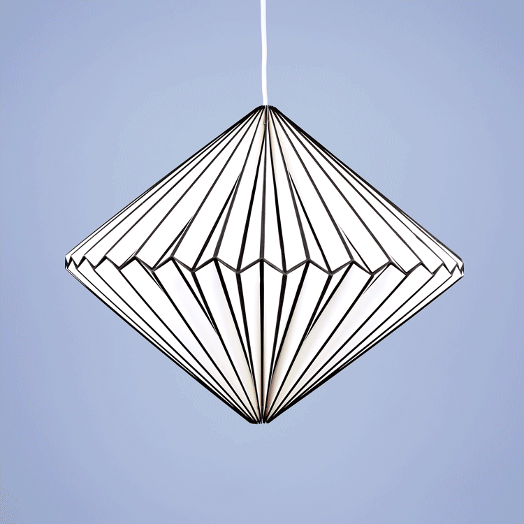 Origami Lampen weiß schwarz Qnik Papeterie