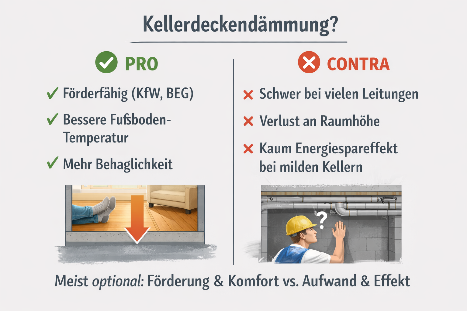 Kellerdeckendämmung sinnvoll - ja oder nein?