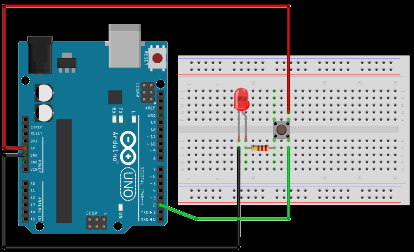 LED et bouton poussoir - Ardwinner