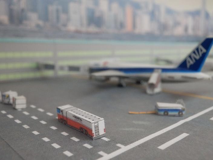 papercraft airport diorama