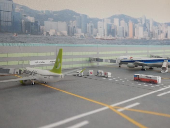 papercraft airport diorama