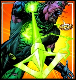 Green Arrow usando el anillo de Hal