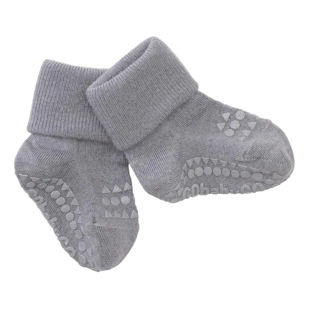 GOBABYGO Chaussettes antidérapantes pour bébé en laine, gris