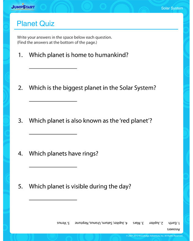 Solar System Activities Página Web De Aiclepuntadenamer