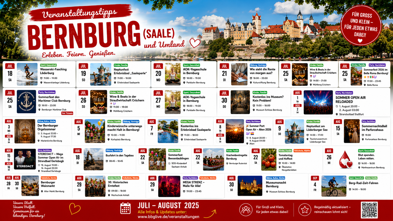 Veranstaltungstipps für Bernburg und das Umland: Der neue Sommerkalender ist da!