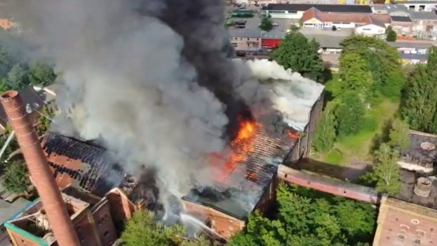 Brand in ehemaliger Malzfabrik in Köthen