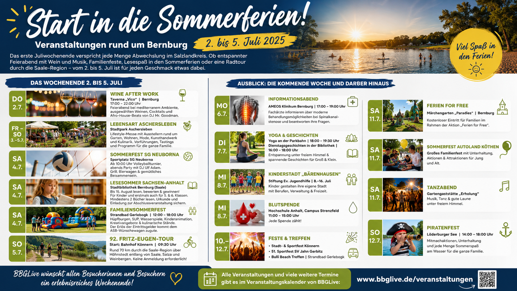 Veranstaltungen rund um Bernburg zum Start in die Sommerferien