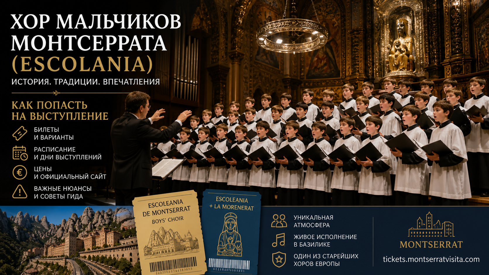 Хор мальчиков Монтсеррата (Escolania): билеты, расписание и как попасть