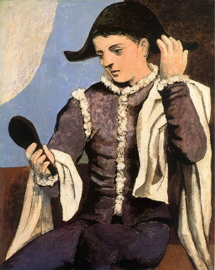 Арлекин с зеркалом - Пабло Пикассо (1923)