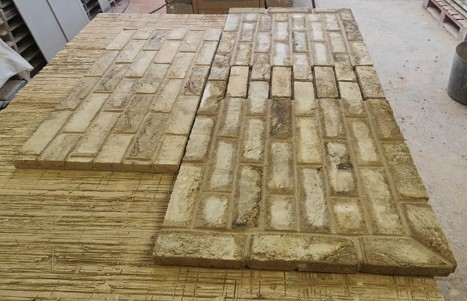 Brick Hearth panel set in Stretcher Bond pattern