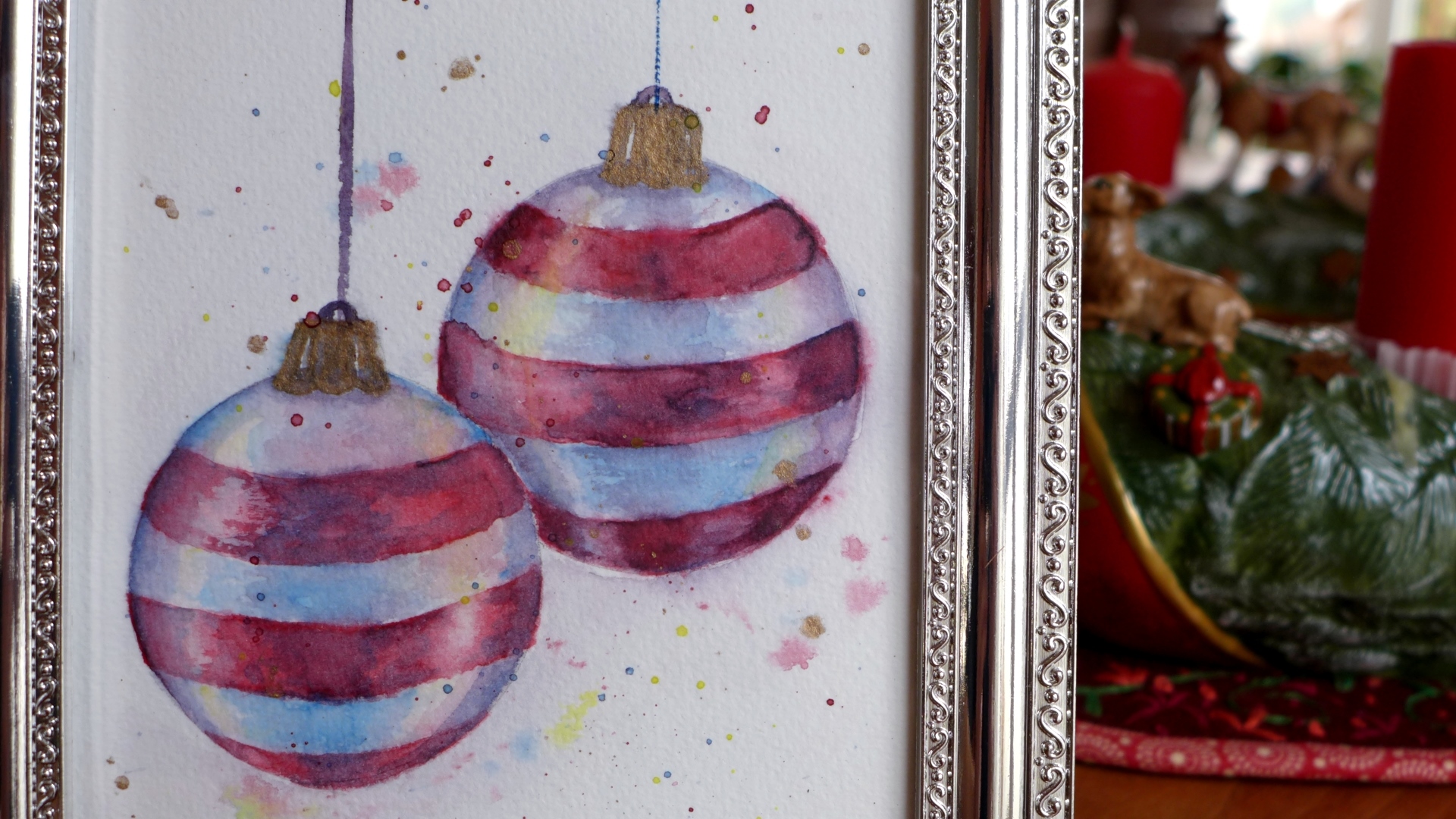 Weihnachten Weihnachtskugeln In Aquarell Malen Diy Projekt Natalehle De Unikate Aller Art