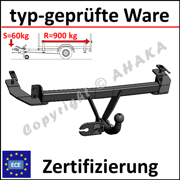 Für Fiat Panda III 5-Tür Anhängerkupplung starr+ESatz 13pol ABE