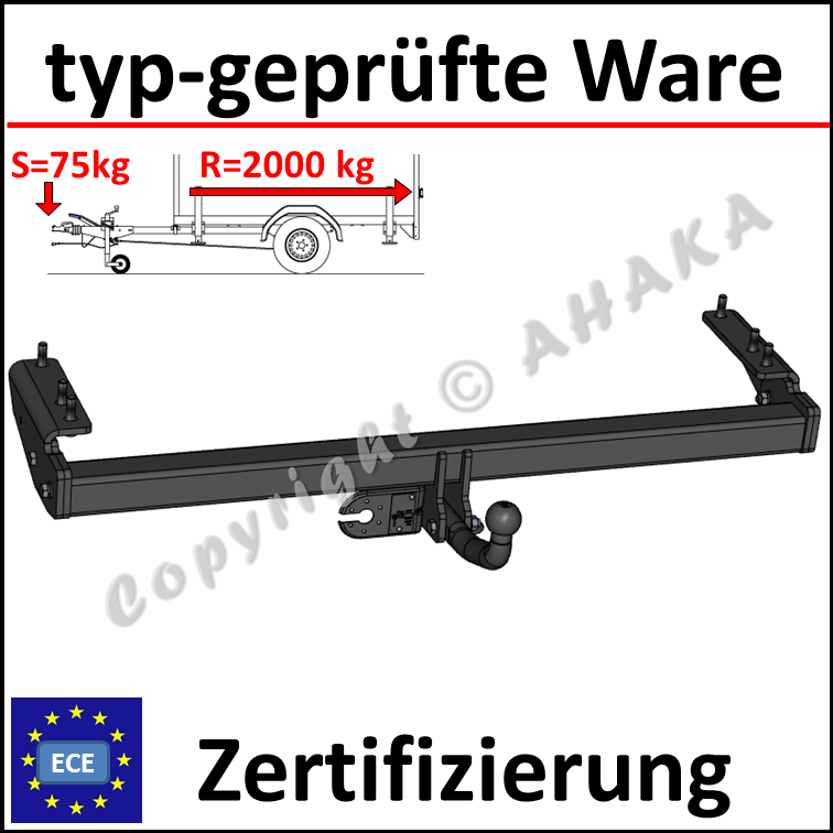 Anhängerkupplung Starr E-satz 7Pol für VOLVO V70 2000-2006 P26 Kombi