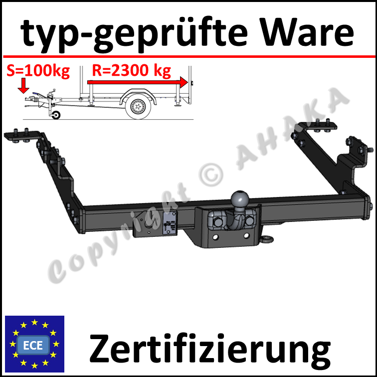 Anhängerkupplung AHK starr Für Opel VIVARO ab 2001-2014 NEU ABE