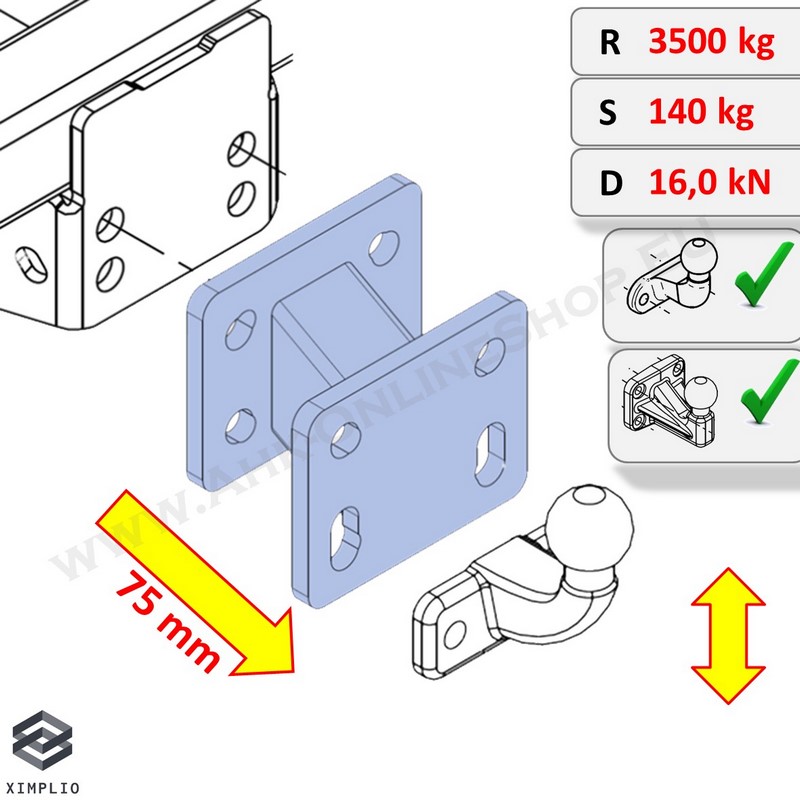 Kupplungskugel mit Halterung 329062 von Westfalia - AHAKA