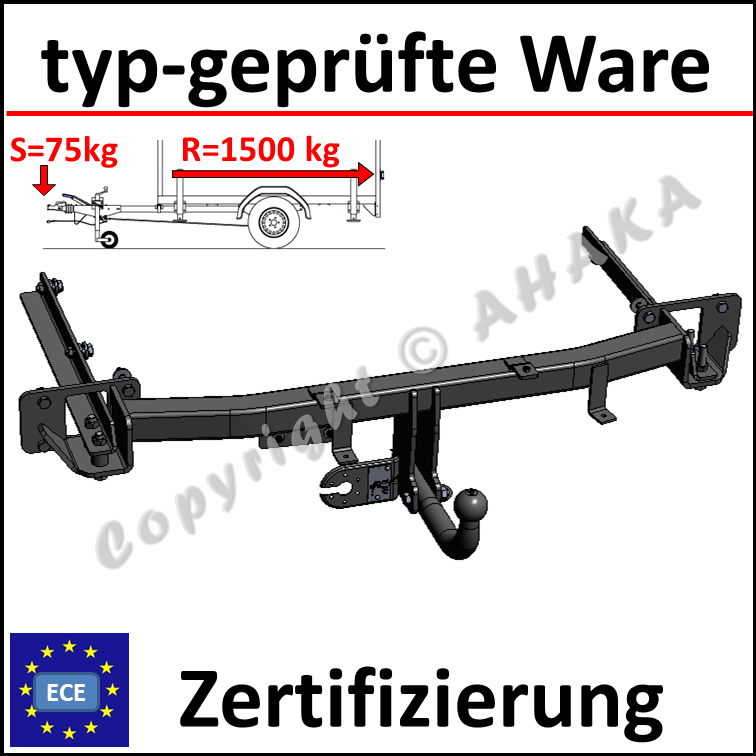 AutoHak Anhängerkupplung für Mercedes C-Klasse W203 S203 abnehmbar horizontal