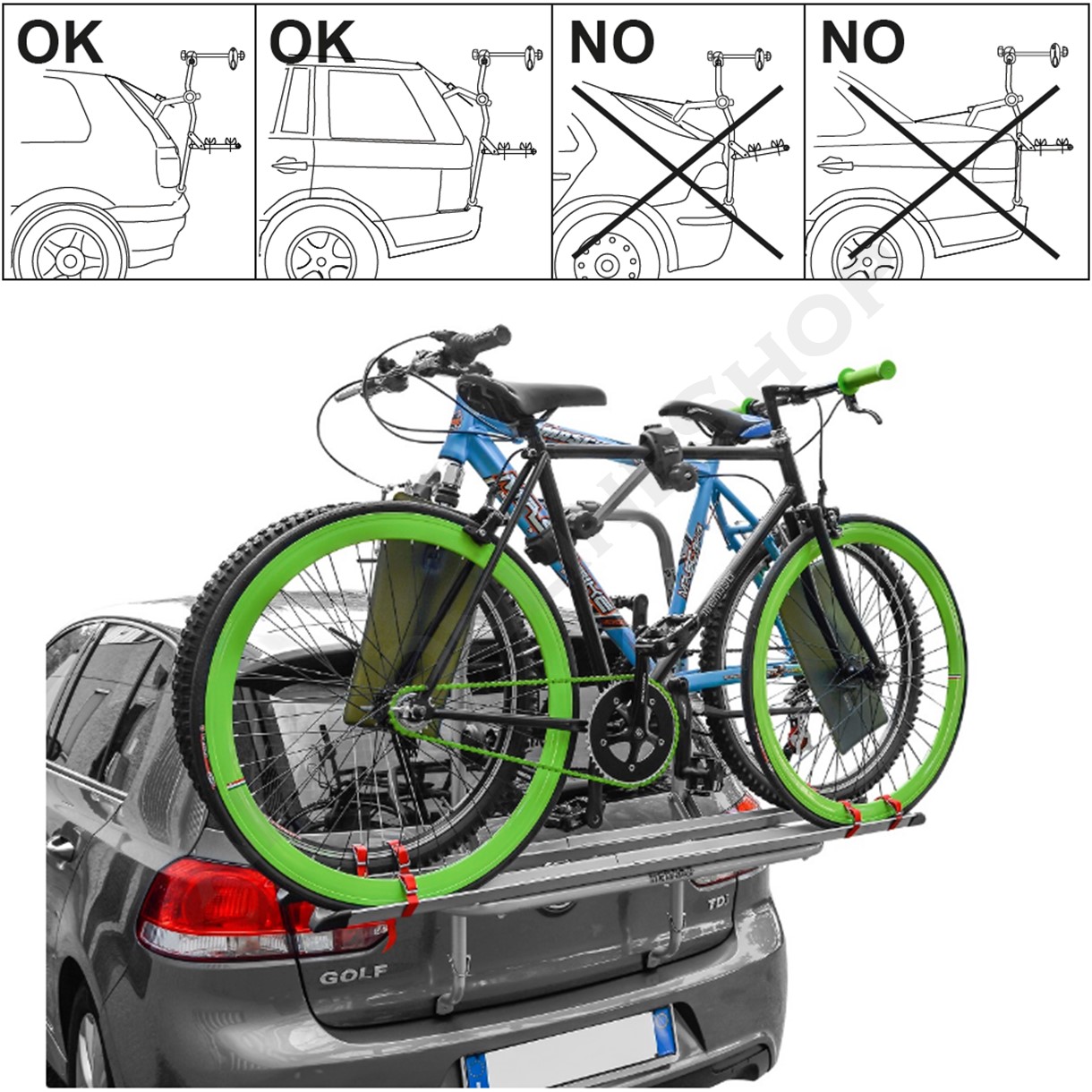 Abschließbarer Alu-Fahrradträger zur Montage auf Dachträgern, 84,00 €