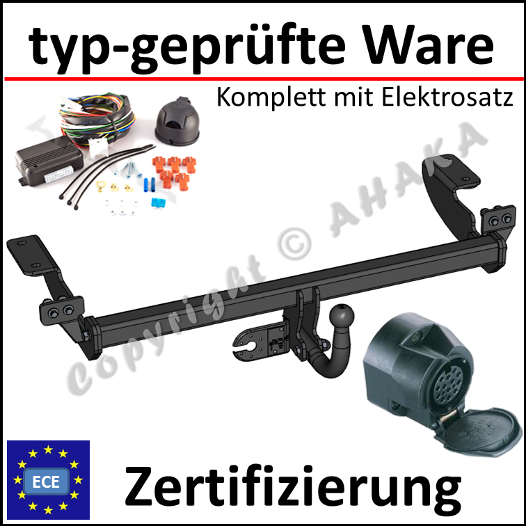 Citroen C4 Fließheck 2004-2010 Anhängerkupplung abnehmbar 13-polig Elektrosatz