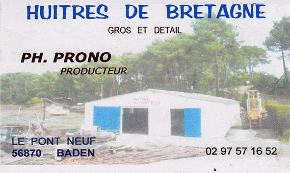Huîtres de Bretagne - Baden - 02 97 57 16 52