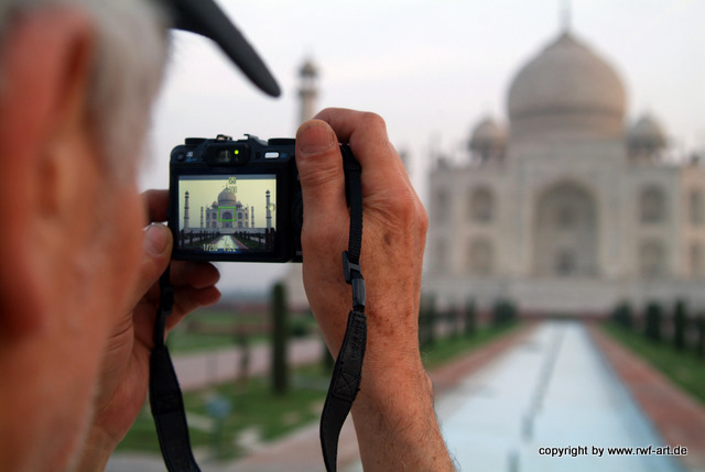 Fotografenblick auf das Taj Mahal, Indien