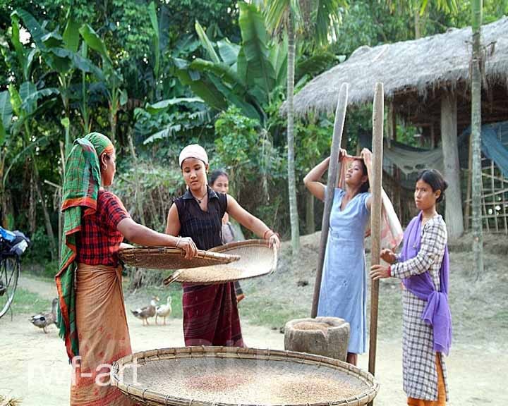 Frauenarbeit auf Majuli