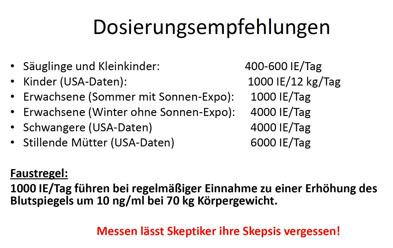 Vitamin D3 Standarddosierung Praxis für Implantologie Dr. Rolf