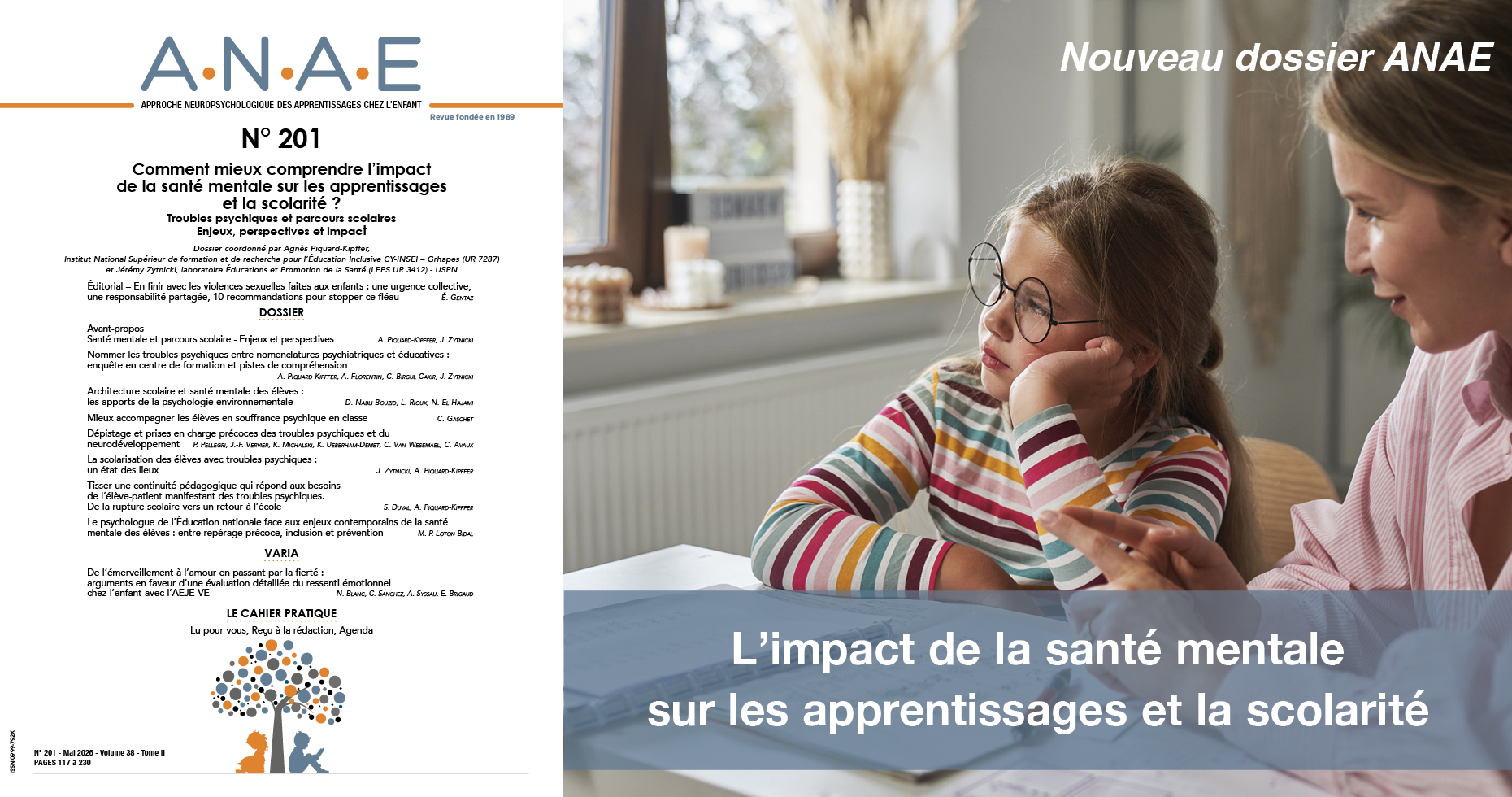 ANAE N° 201 - Anxiété, refus scolaire, troubles du comportement, souffrance psychique... Quel impact sur les apprentissages ?