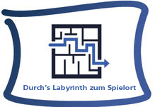 durch ein Labyrinth zum Spielort