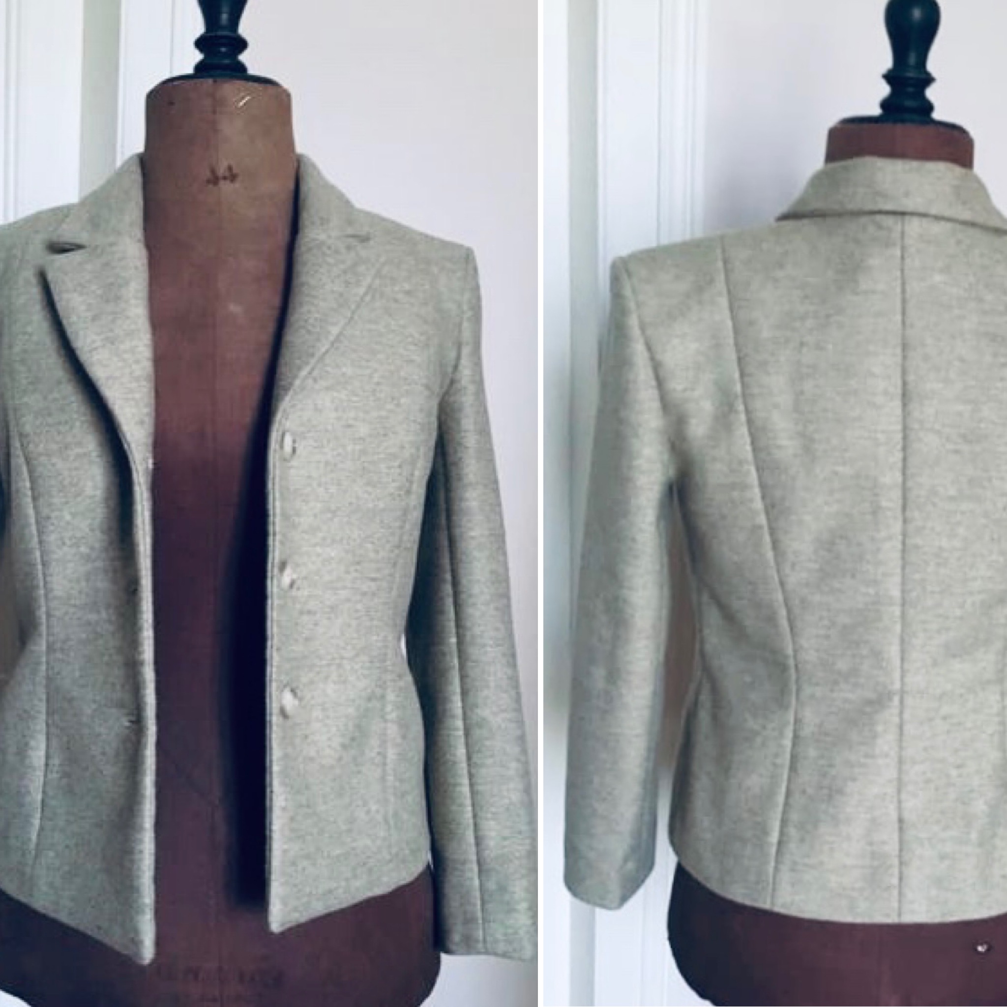 Veste tailleur 100 % laine de couleur beige entièrement doublé en viscose