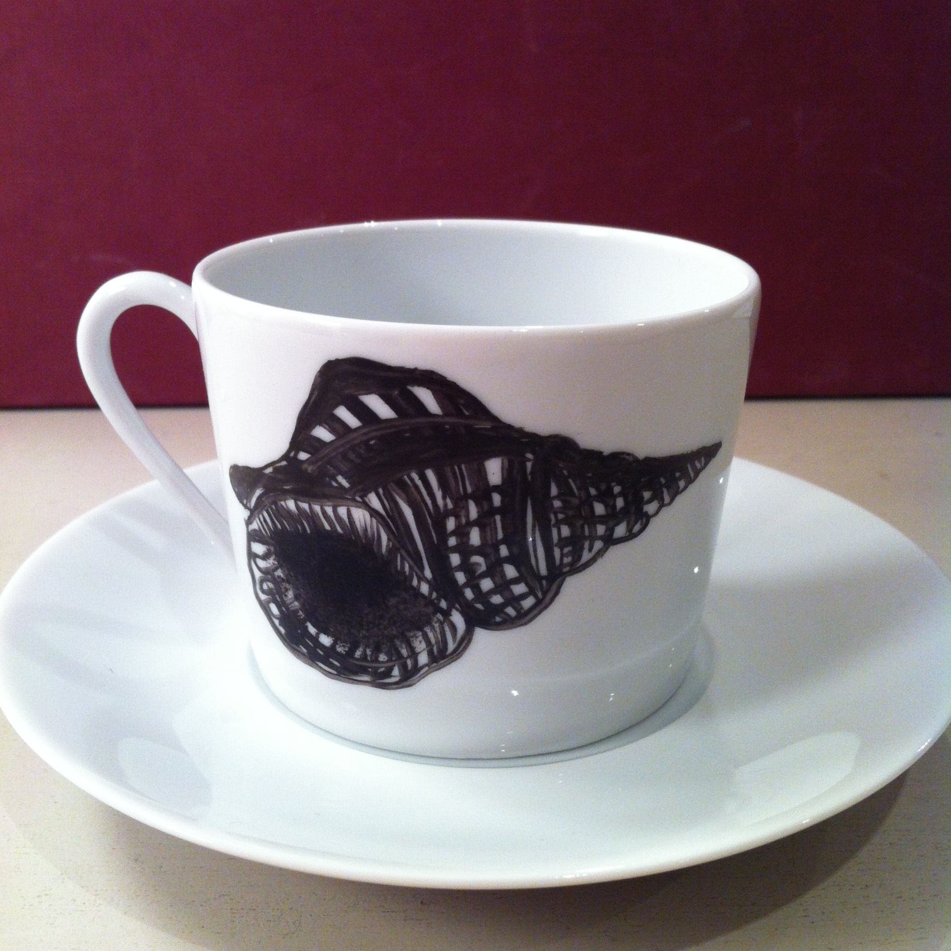Tasse à café H 6 cm avec soucoupe