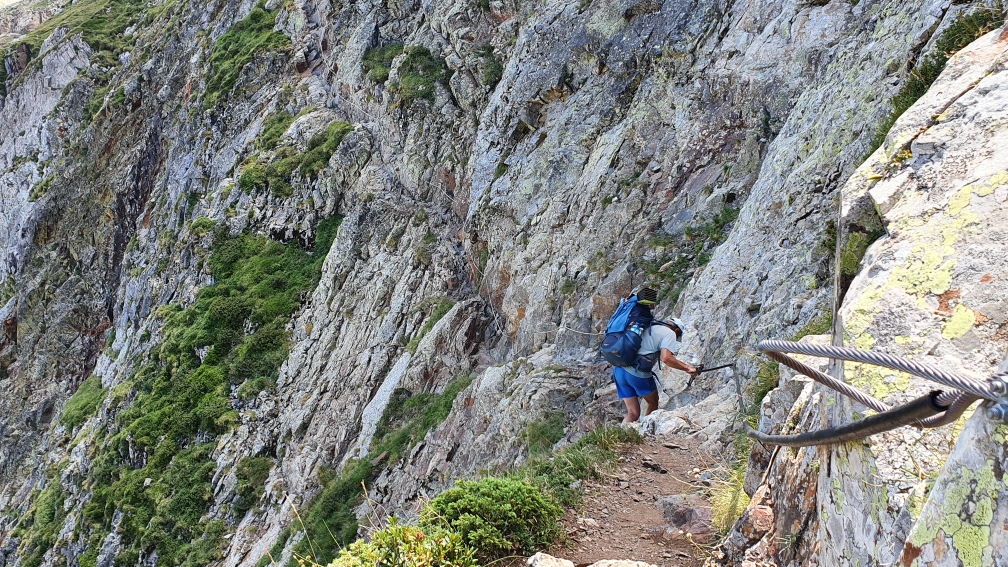 erste technische Schwierigkeit auf dem Trail, Passage de Orteig