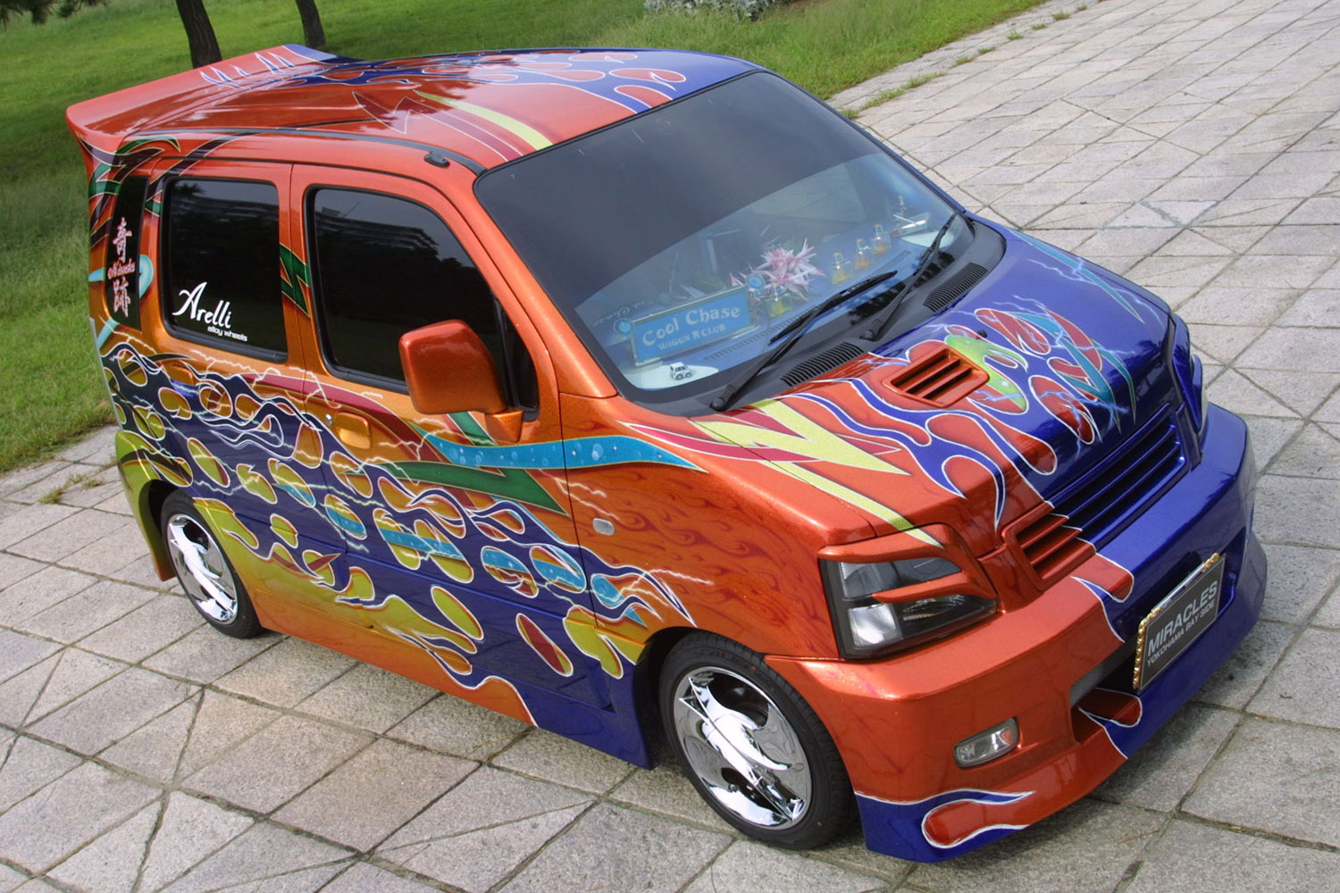 カスタムペイント 車、軽自動車、Ｋカーカスタムペイント、キャンディーフレーク塗装のスズキワゴンＲ