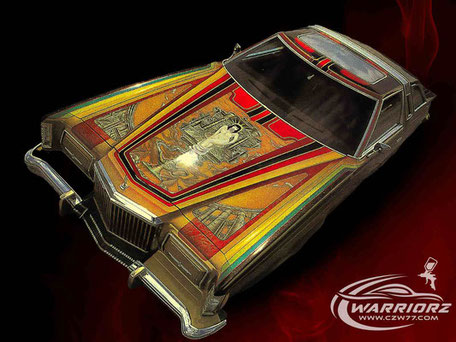サンダーバード,アメ車,,ローライダー,フレーク塗装,キャンディー 塗装,パール塗装,エアーブラシペイント,ミューラル,ソウルペイント ,カスタムペイント ,ウォーリアーズ