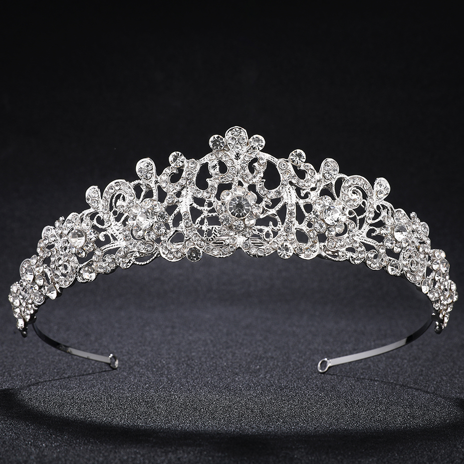 braut diadem silber