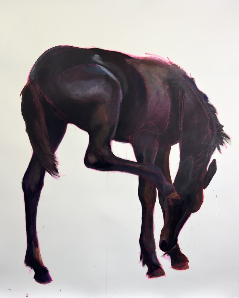 Foal, with sketch lines, oil on paper 160x130cm, sold