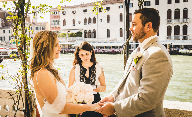 A close-up of the couple's joyful expressions, beautifully documented by a venice elopement photographer.