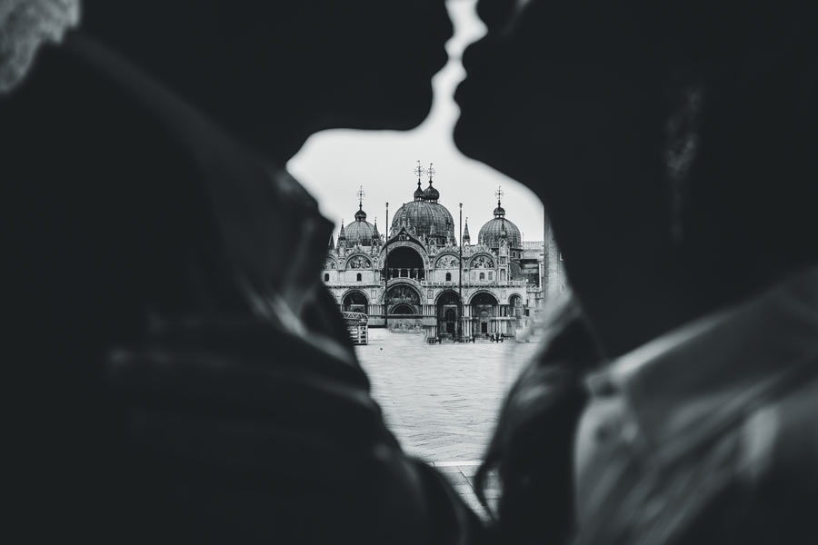 Morning light illuminating St. Mark’s Basilica