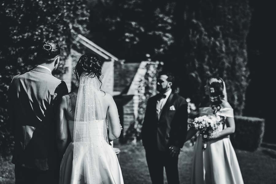 Outdoor wedding ceremony setup in Tuscany with natural light at Castello di San Fabiano