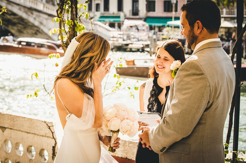 A romantic evening shot of the newlyweds