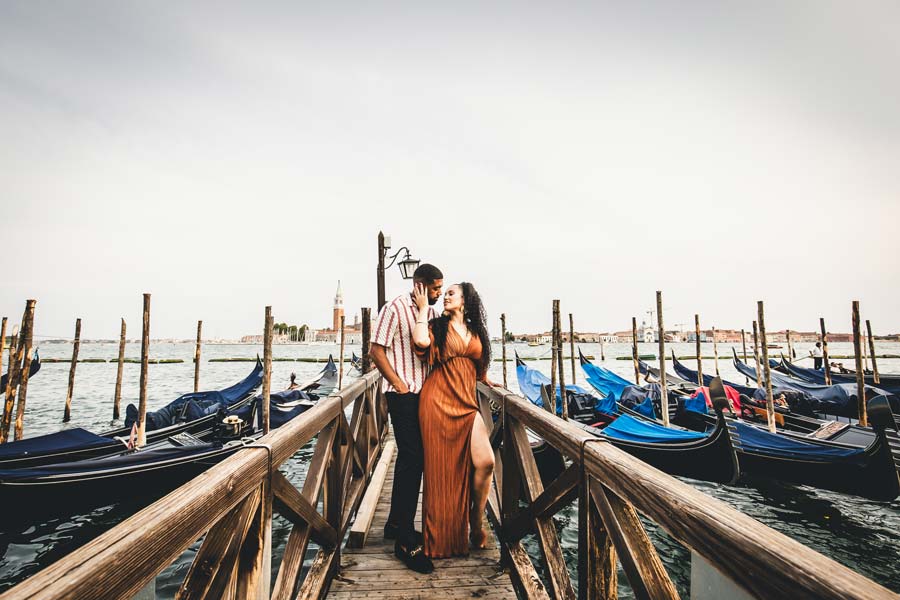 Couple Photoshoot after a successful Venice gondola proposal