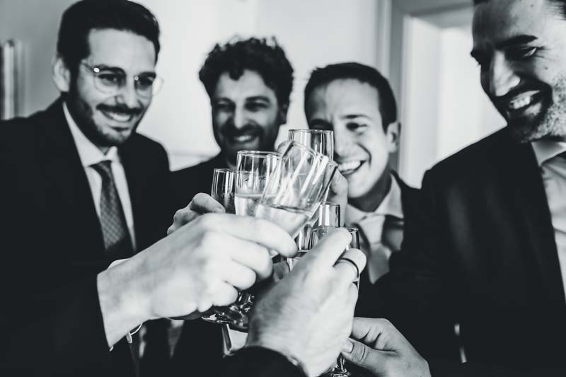 Venice wedding photographer capturing a toast