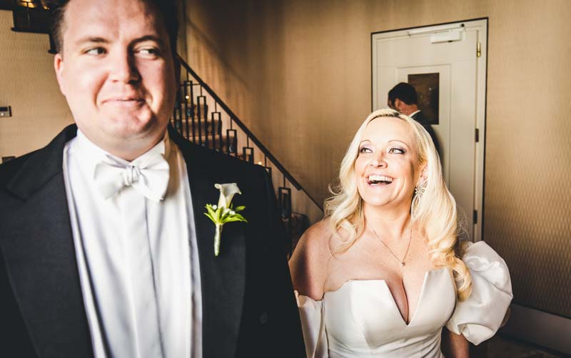 Bride and groom during an intimate elopement at Gritti Palace Venice