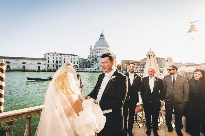 Quiet luxury elopement atmosphere in Venice
