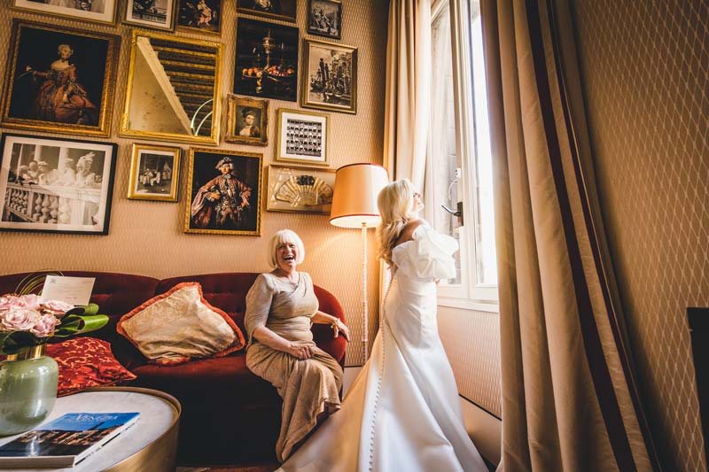 Quiet elopement celebration at the Gritti Palace terrace