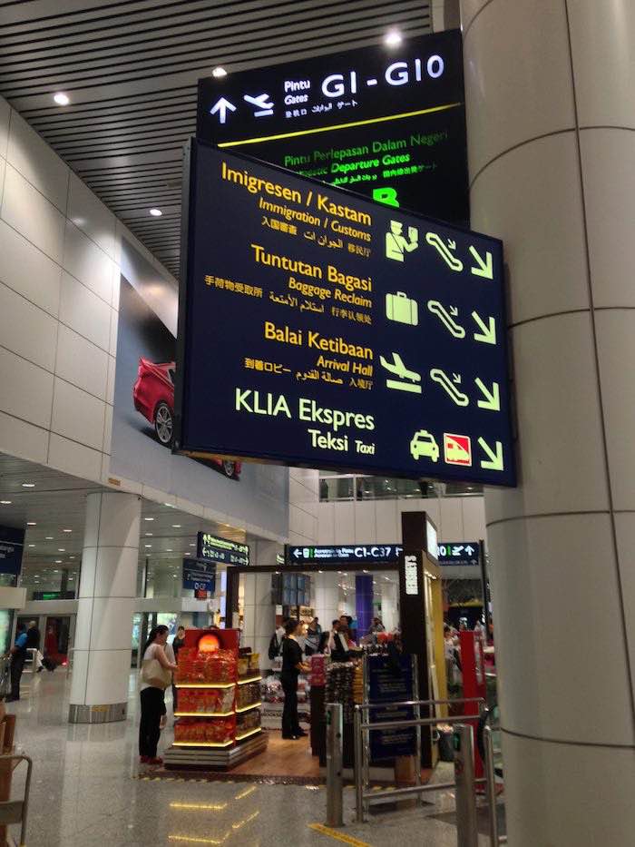 Sign board at Kuala Lumpur International Airport