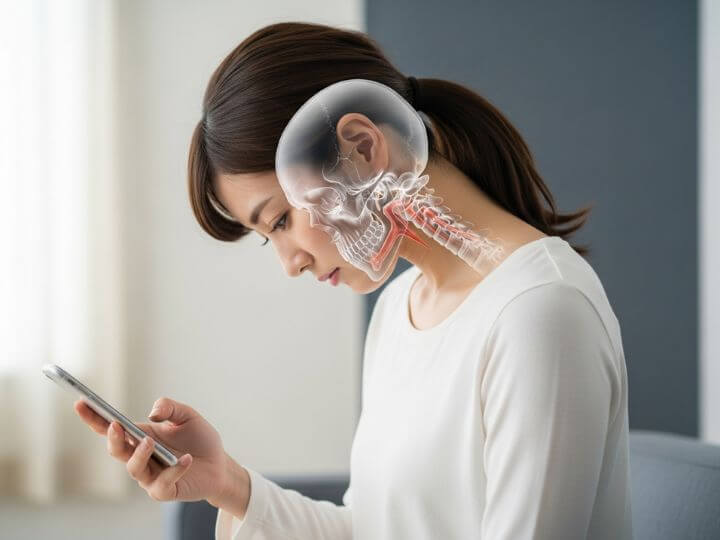 姿勢と咬合|スマホ首が顎をゆがめる